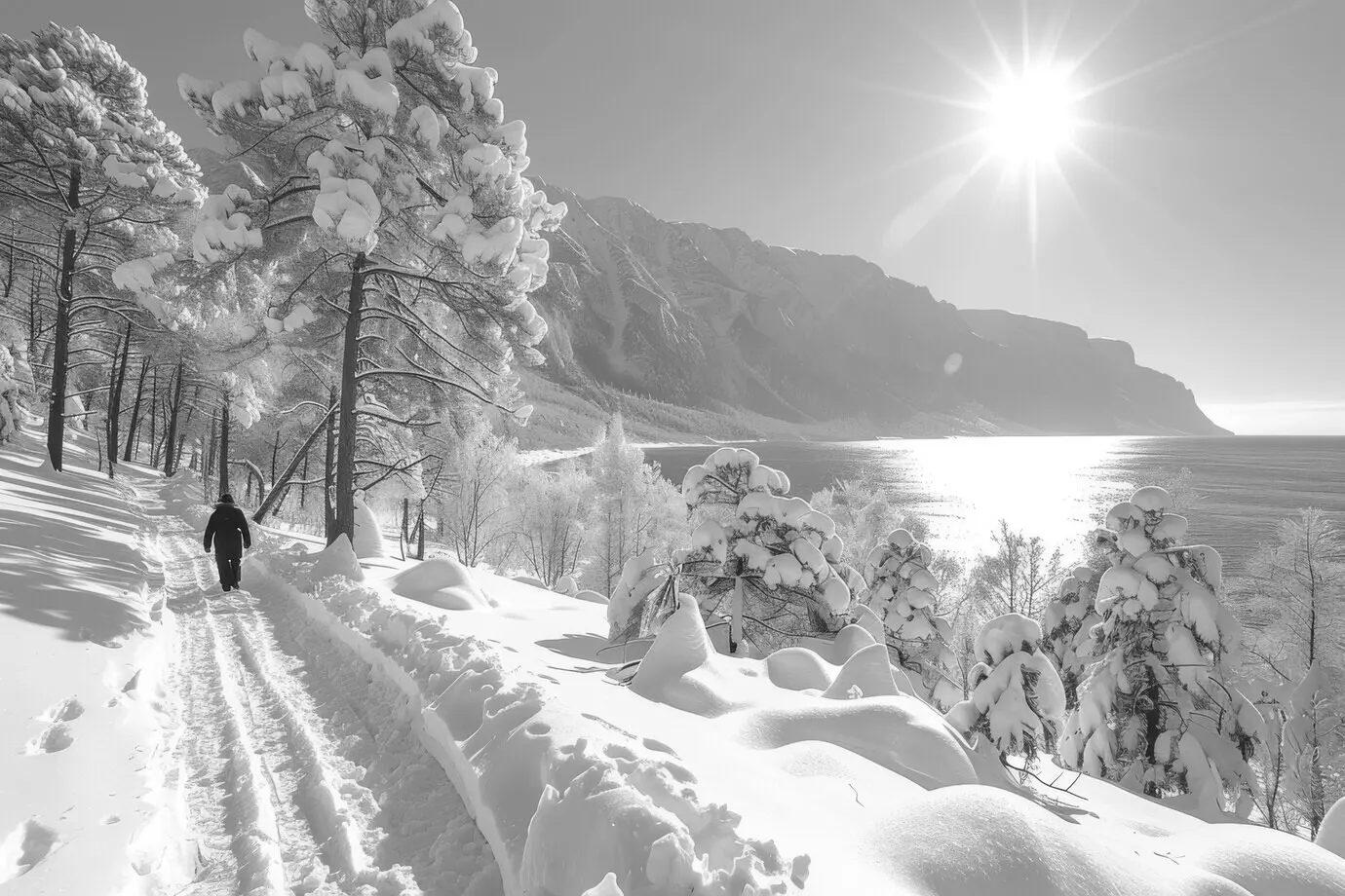 Monochrome Ansicht eines Reiseziels, das zum Welterbe gehört